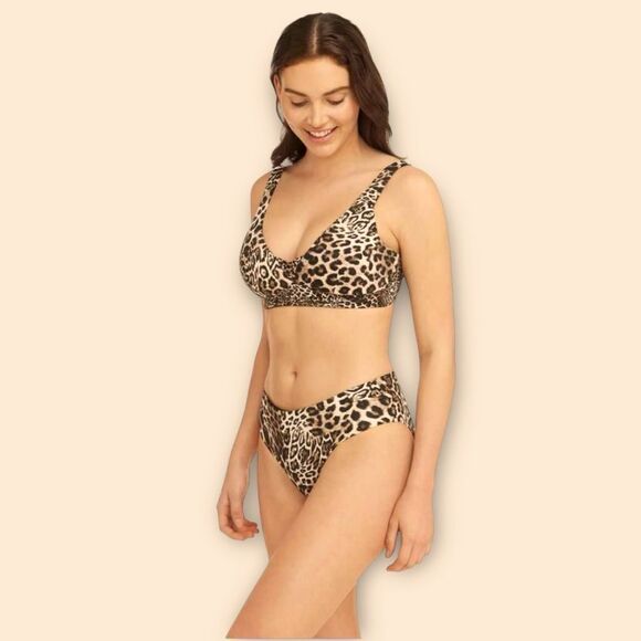 SEA LEVEL Bikini Leopard Print Australia Black Brown US Size 12 - Picture 13 of 13